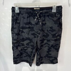 Original Weatherproof Vintage Black Gray Camo Athletic Shorts‎ Boys L (14/16)